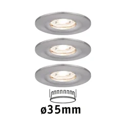 Paulmann Nova mini-downlight 3-er-sett IP44 jern New