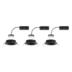 Paulmann Nova Plus Coin 3 stk IP23 2 700 K svart| Downlights