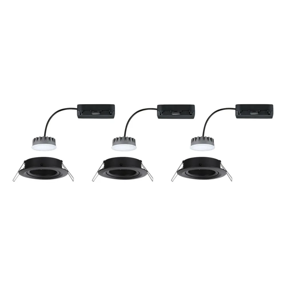 Paulmann Nova Plus Coin 3 stk IP23 2 700 K svart| Downlights