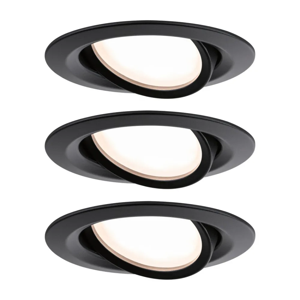 Paulmann Nova Plus Coin 3 stk IP65 2 700 K svart Clearance