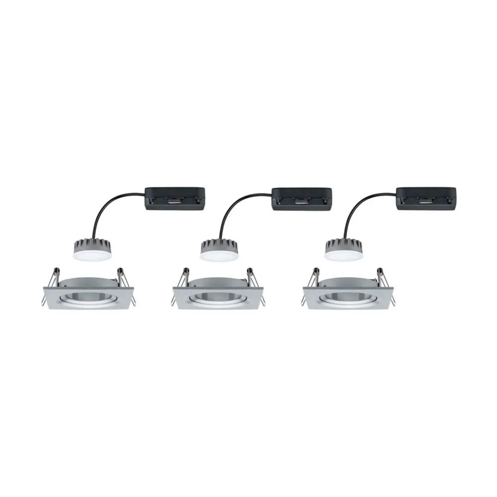 Paulmann Nova Plus 3stk LED-spot kantet, alu Discount