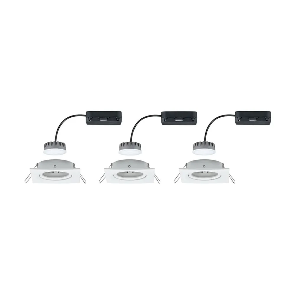 Paulmann Nova Plus 3stk LED-spot kantet, hvit| Downlights