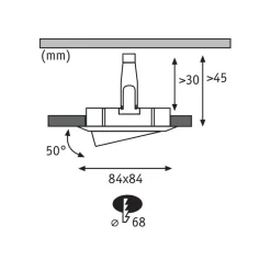 Paulmann Nova Plus 3stk LED-spot kantet, hvit| Downlights