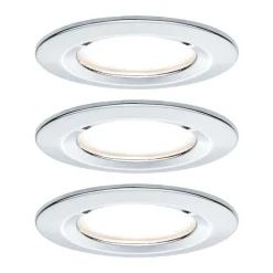 Paulmann 3p LED-spot Nova rund, IP44, dimbar, krom| Butikkbelysning|Kontorbelysning