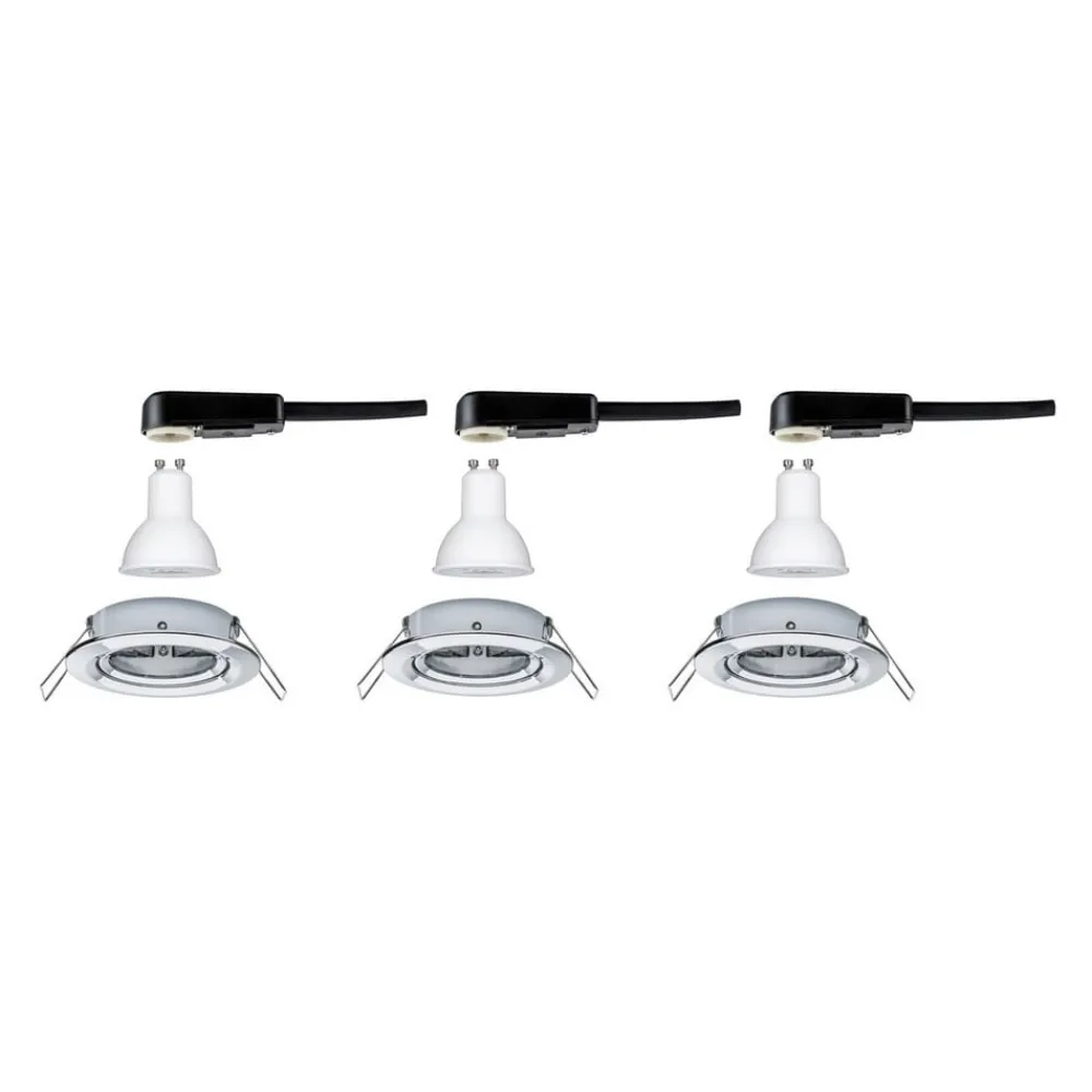 Paulmann 3p spot Nova rund sving-/dimbar krom| Butikkbelysning|Kontorbelysning