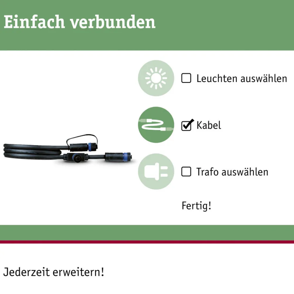 Paulmann Plug & Shine 94273 Kabel 1 m, 1 inngang, 2 utganger Discount