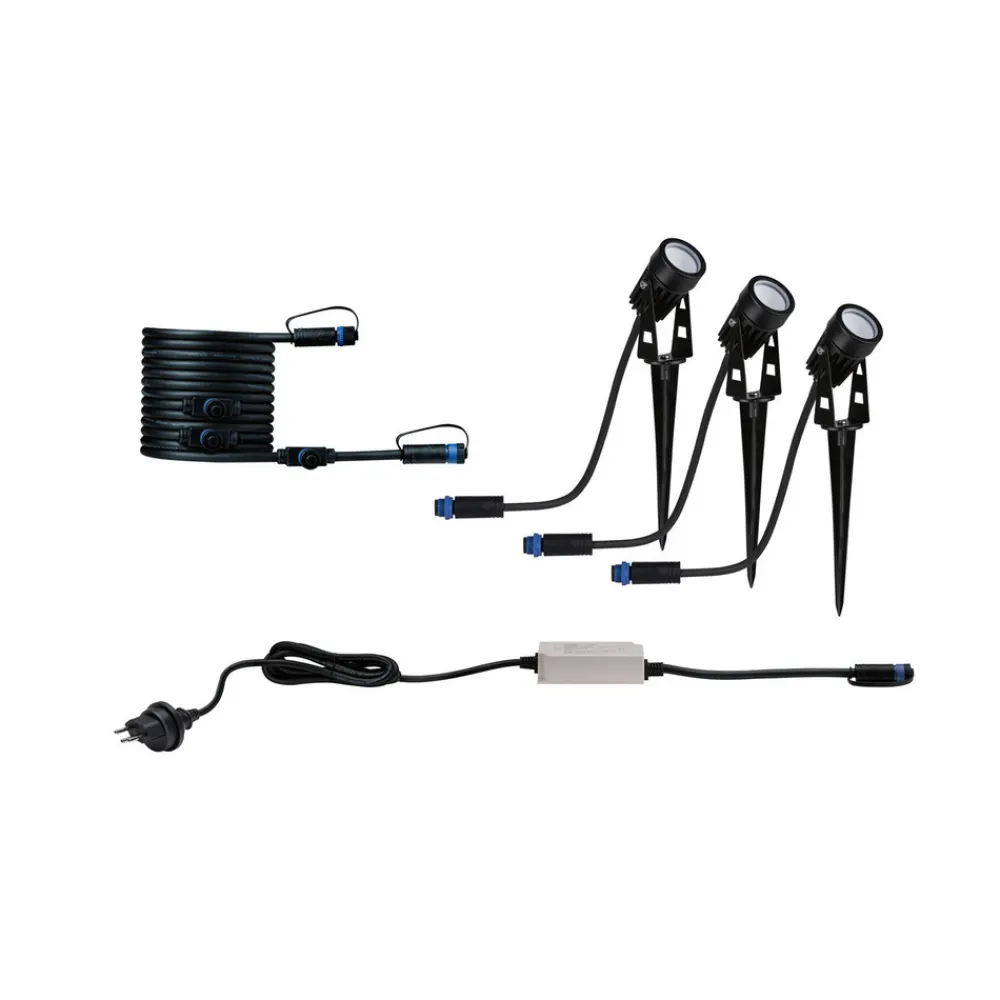 Paulmann Plug & Shine LED jordspydspotlight sett med 3 stk Best