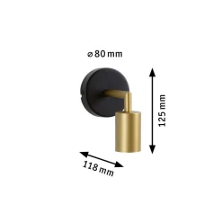 Paulmann Ravi vegglampe E27, svart/matt gull New