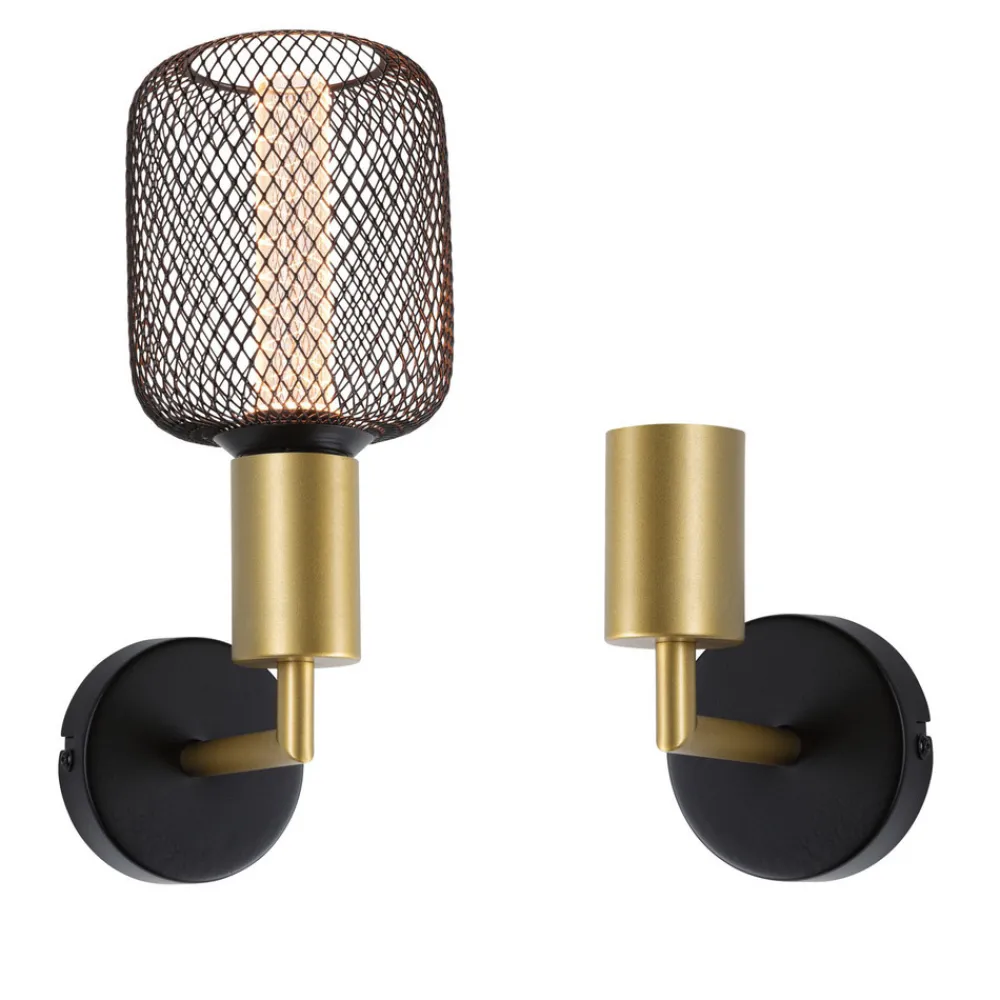 Paulmann Ravi vegglampe E27, svart/matt gull New