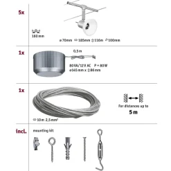 Paulmann Sheela vaiersystem 5 lys krom matt| Kontorbelysning