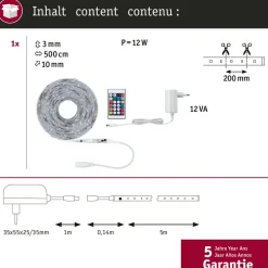 Paulmann SimpLED Motion LED-stripe-sett, 5 m fjernkontroll RGB| Lysstriper