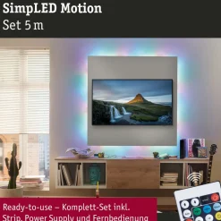 Paulmann SimpLED Motion LED-stripe-sett, 5 m fjernkontroll RGB| Lysstriper