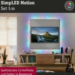 Paulmann SimpLED Motion LED-stripe-sett, 5 m fjernkontroll RGB| Lysstriper