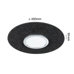 Paulmann Smart LED-taklampe Tulga, antrasitt Ø 45 cm filt