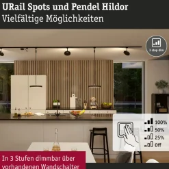 Paulmann URail Hildor LED-pendel 3 000 K svart