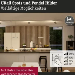 Paulmann URail Hildor LED-pendel 3 000 K krom| Skinnesystem