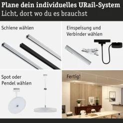 Paulmann URail Hildor LED-pendel 3 000 K hvit