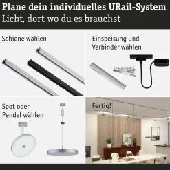 Paulmann URail Hildor LED-pendel, krom 4 000 K Clearance