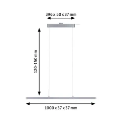 Paulmann URail LED-pendel Lento matt krom| Skinnesystem