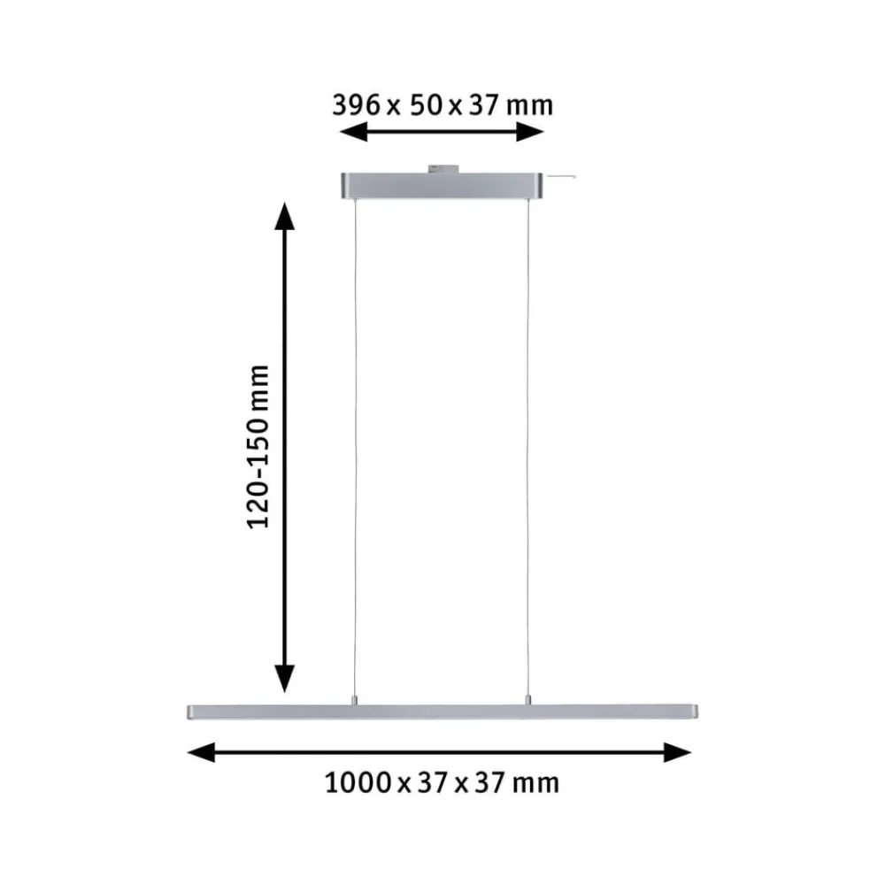 Paulmann URail LED-pendel Lento matt krom| Skinnesystem