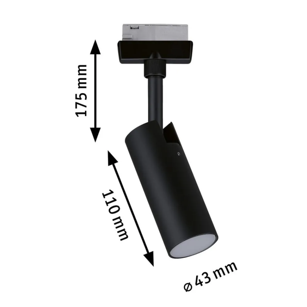 Paulmann URail LED-spot Tubo svart 4 000 K| Skinnesystem