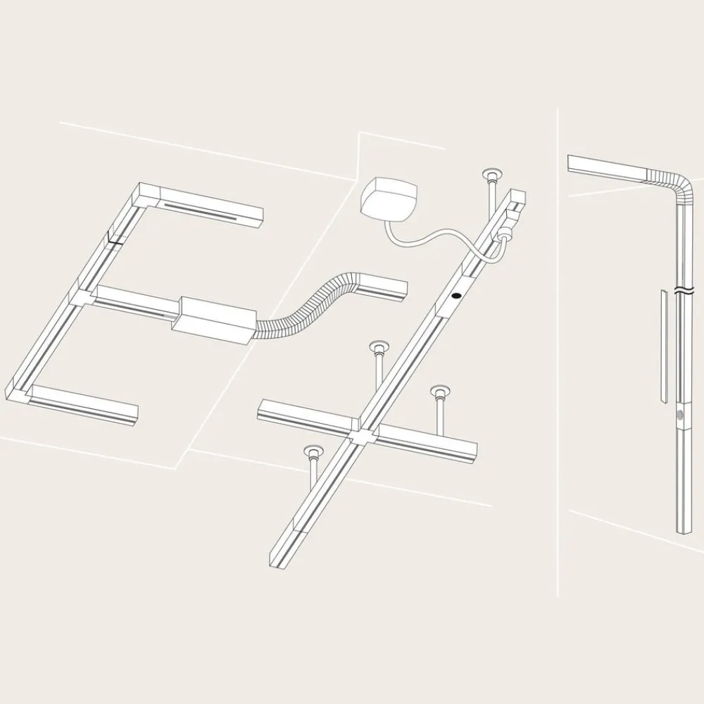 Paulmann URail Middle-Feed 3/4/5 tråder, brytbar| Skinnesystem
