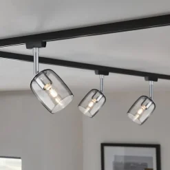 Paulmann URail Spot Blossom svart, røkt glass| Skinnesystem