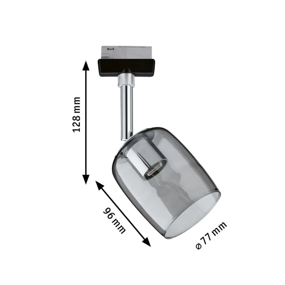 Paulmann URail Spot Blossom svart, røkt glass| Skinnesystem