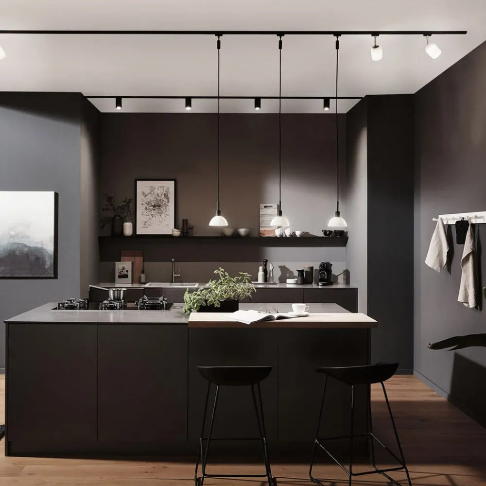 Paulmann URail Spot Blossom svart, satinert glass Best