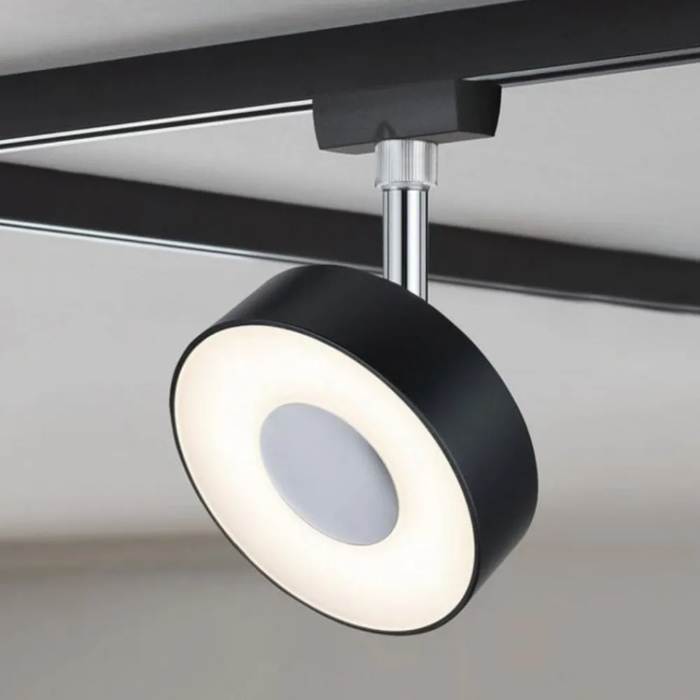 Paulmann URail Spot Circle svart dimbar 2 700 K| Skinnesystem