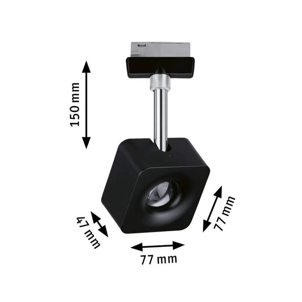 Paulmann URail Spot Cube svart dimbar 2 700 K| Skinnesystem