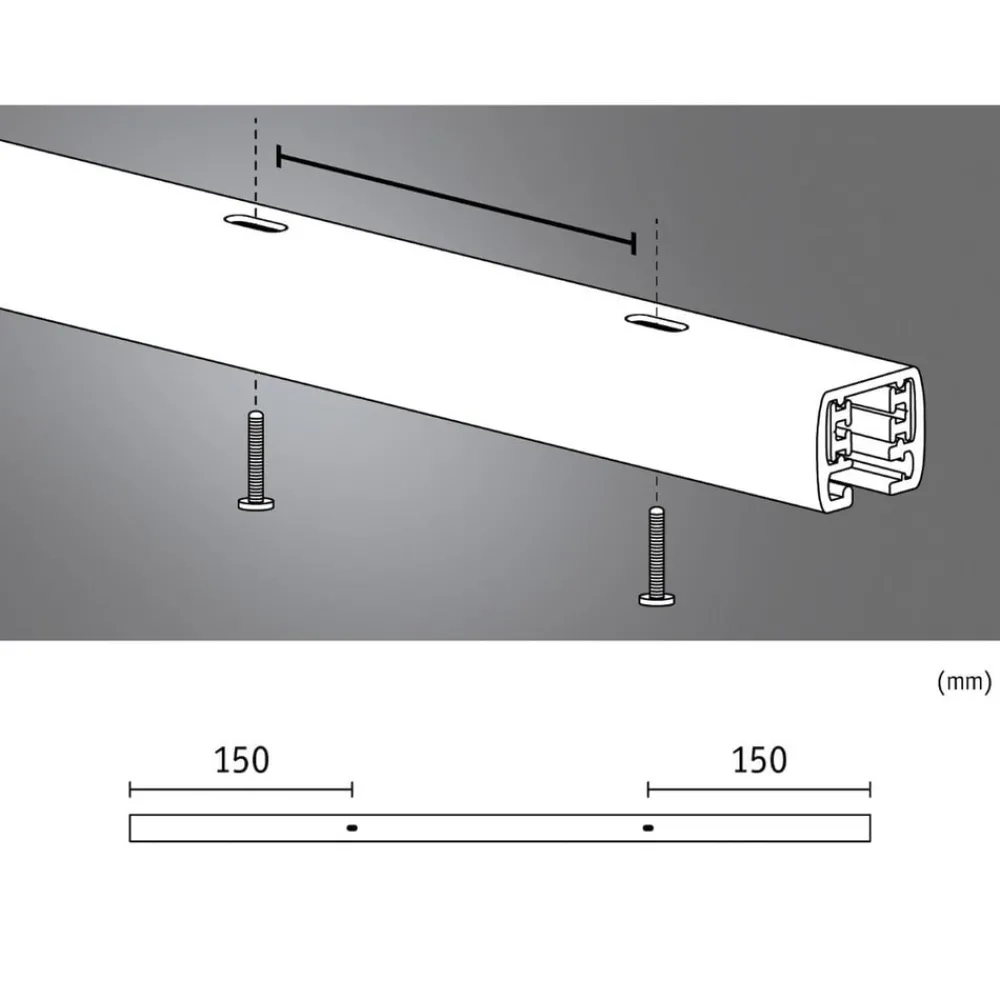 Paulmann URail systemskinne, 50 cm, svart matt| Skinnesystem