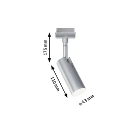 Paulmann URail Tubo LED-spot, matt krom| Skinnesystem