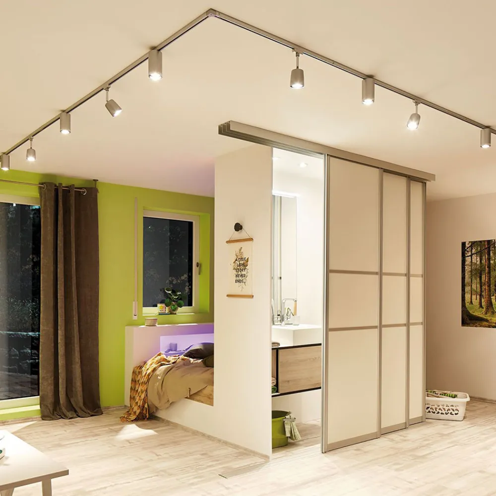 Paulmann URail-dekkselsett, 3 spots, skinne, krom Best