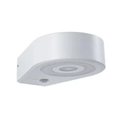 Paulmann utendørs LED-vegglampe Silma hvit 1 lyskilde IP44| Vegglamper Med Sensor|Utebelysning Med Sensor