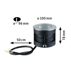 Paulmann Vanea LED-gulvlampe for innfelt montering IP67, Ø 10cm Clearance