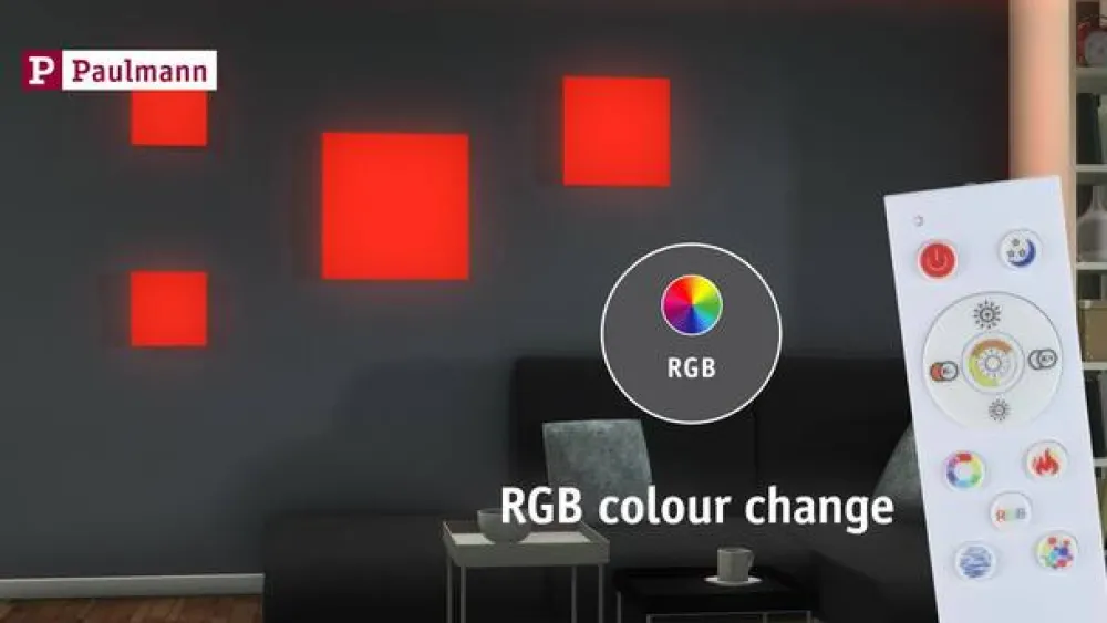 Paulmann Velora Regnbuepanel 30x30cm hvit RGBW| Kontorbelysning