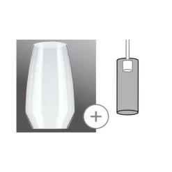 Paulmann Vento lampeskjerm, klar, Ø 17 cm, glass