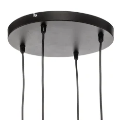 HELAM Pendellampe Cumera i svart, 4 lyskilder, rund Discount