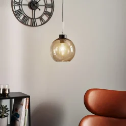 Luminex Pendellampe Gota med røykglasskjerm i kuleform| Pendellamper