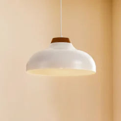 Luminex Pendellampe Gus med metallskjerm, hvit Outlet