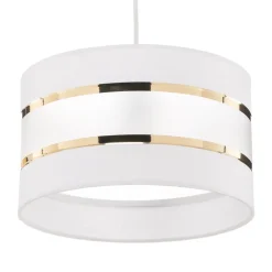 HELAM Pendellampe i bjelkeform Helen hvit-gull med 3 lyskilder| Pendellamper