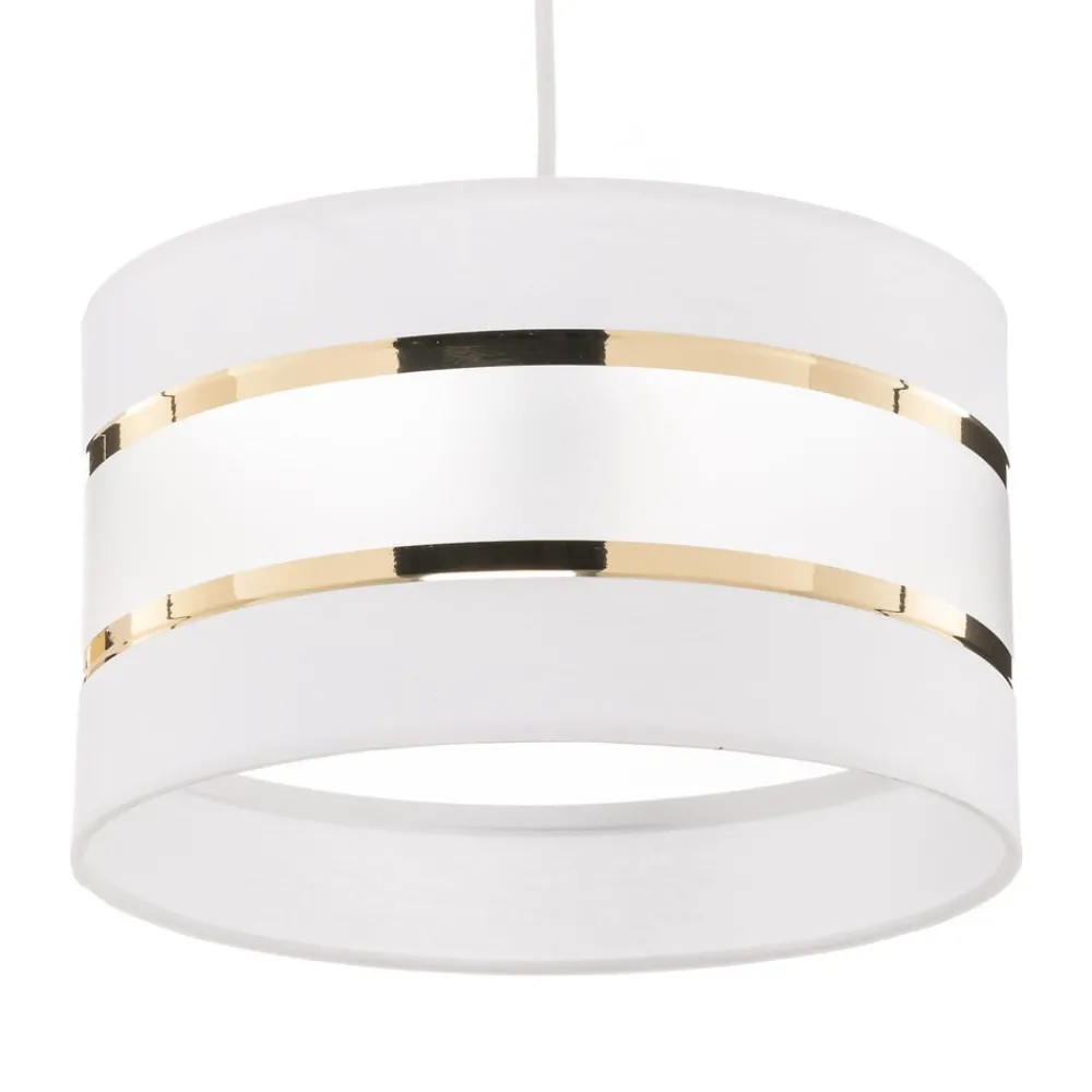 HELAM Pendellampe i bjelkeform Helen hvit-gull med 3 lyskilder| Pendellamper