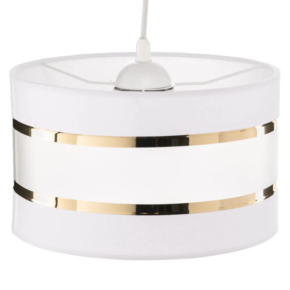 HELAM Pendellampe i bjelkeform Helen hvit-gull med 3 lyskilder| Pendellamper