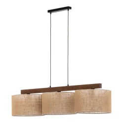 TK Lighting Pendellampe Juta, 3 lyskilder, bjelkeform| Pendellamper