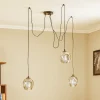 EMIBIG LIGHTING Pendellampe Starla, glass grafit, 3 lyskilder desentralisert