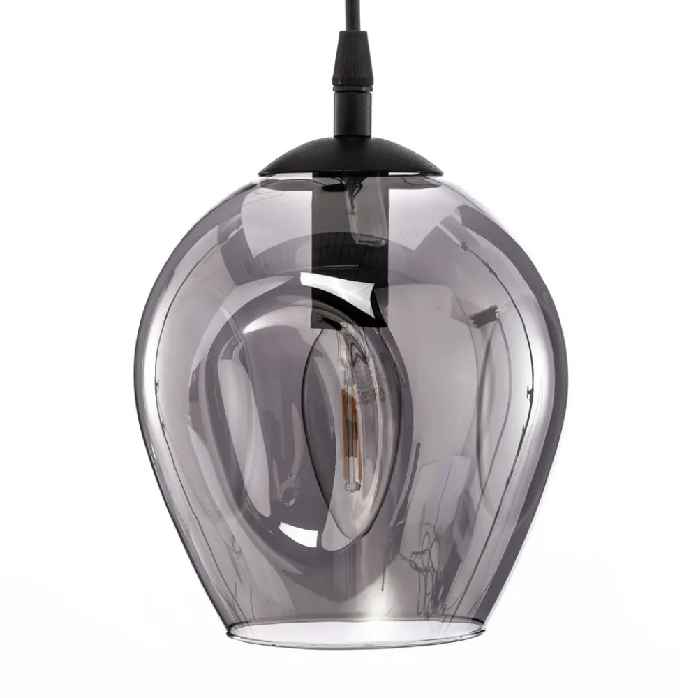 EMIBIG LIGHTING Pendellampe Starla, glass grafit, 3 lyskilder desentralisert