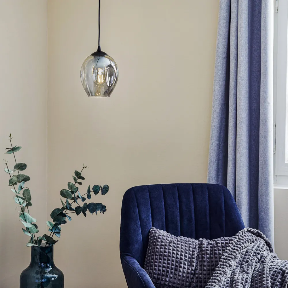 EMIBIG LIGHTING Pendellampe Starla, glass grafit, 1 lyskilde rund Online