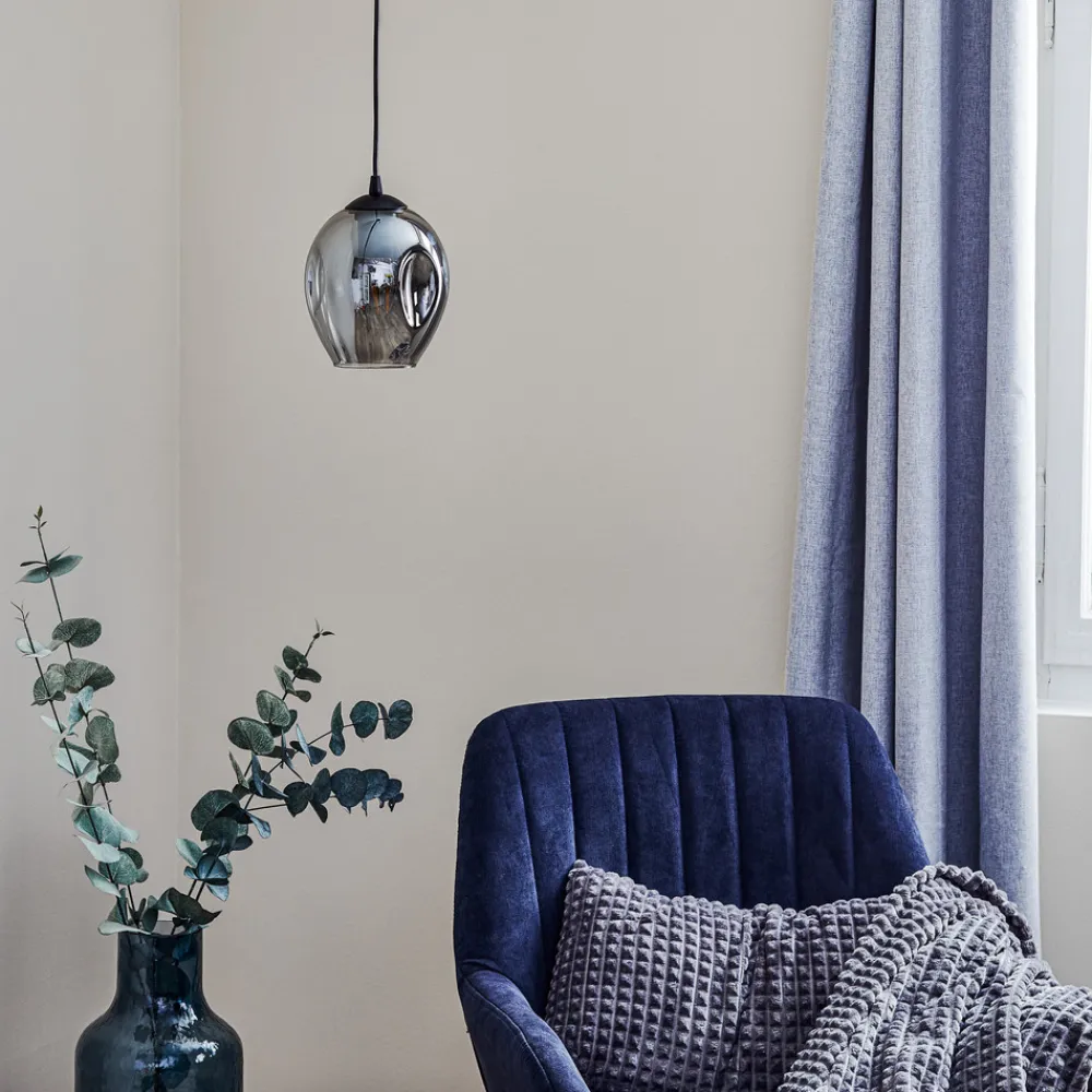 EMIBIG LIGHTING Pendellampe Starla, glass grafit, 1 lyskilde rund Online