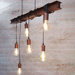 EGLO Pendellampe Townshend 4 i mørkebrunt| Pendellamper